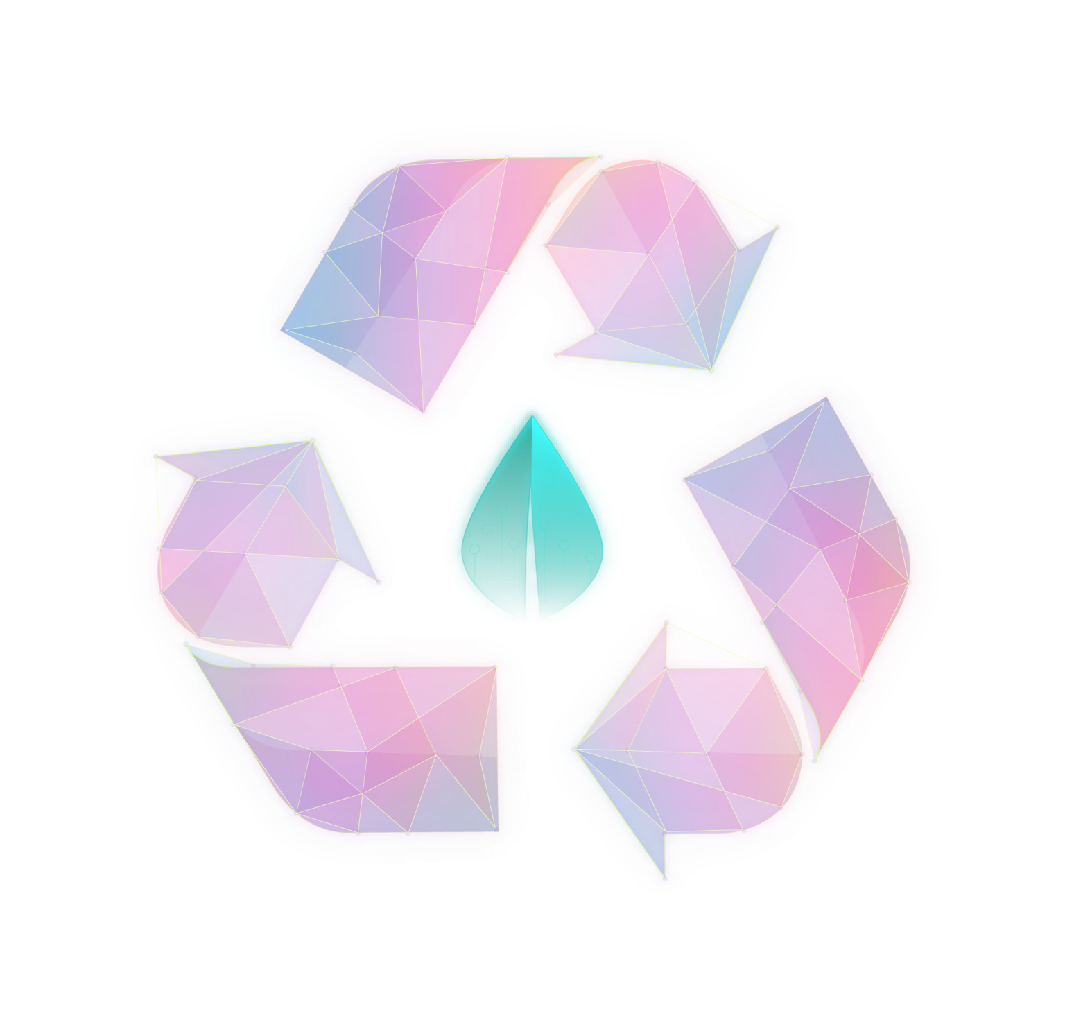 illustration, in digital style, of the recycling symbol